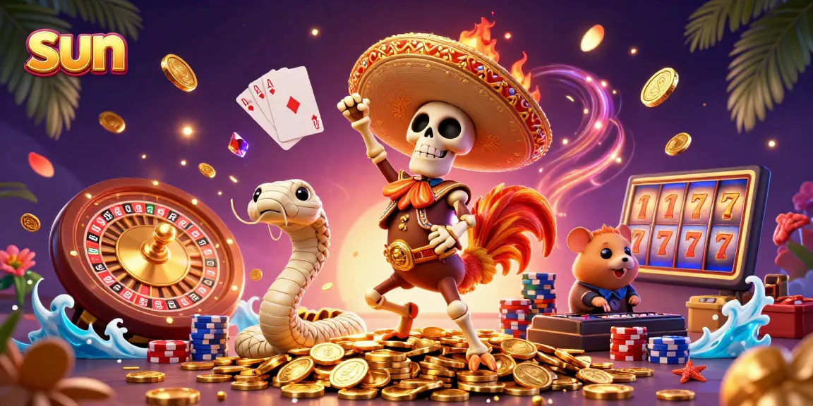 Experience sun-inspired gaming with a skeleton mariachi dancing on coins and dynamic casino elements.