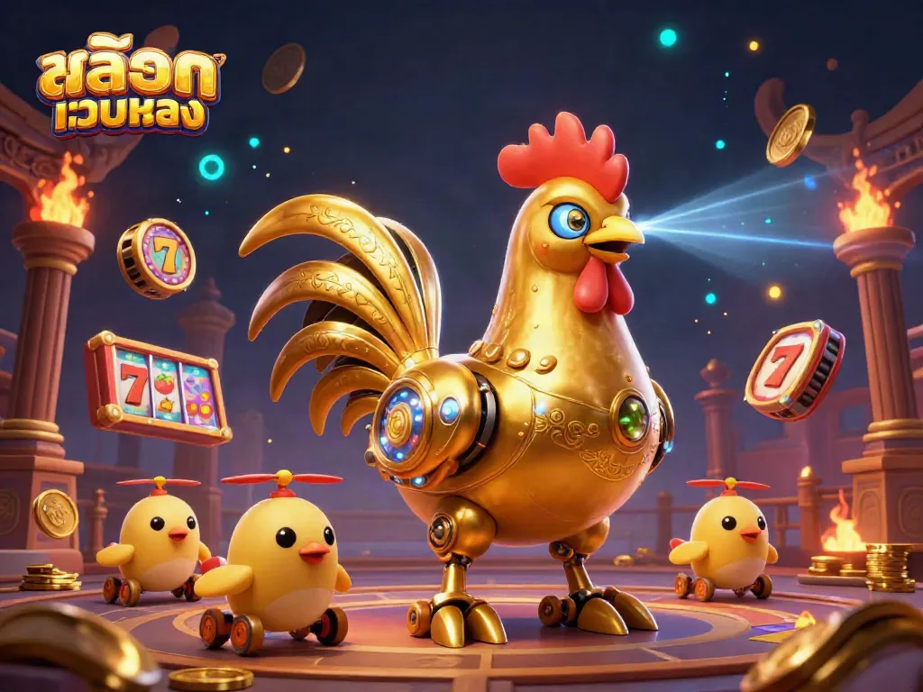 Engage with สล็อตเว็บตรง casino excitement exploring vibrant slot games in a dynamic illustration.