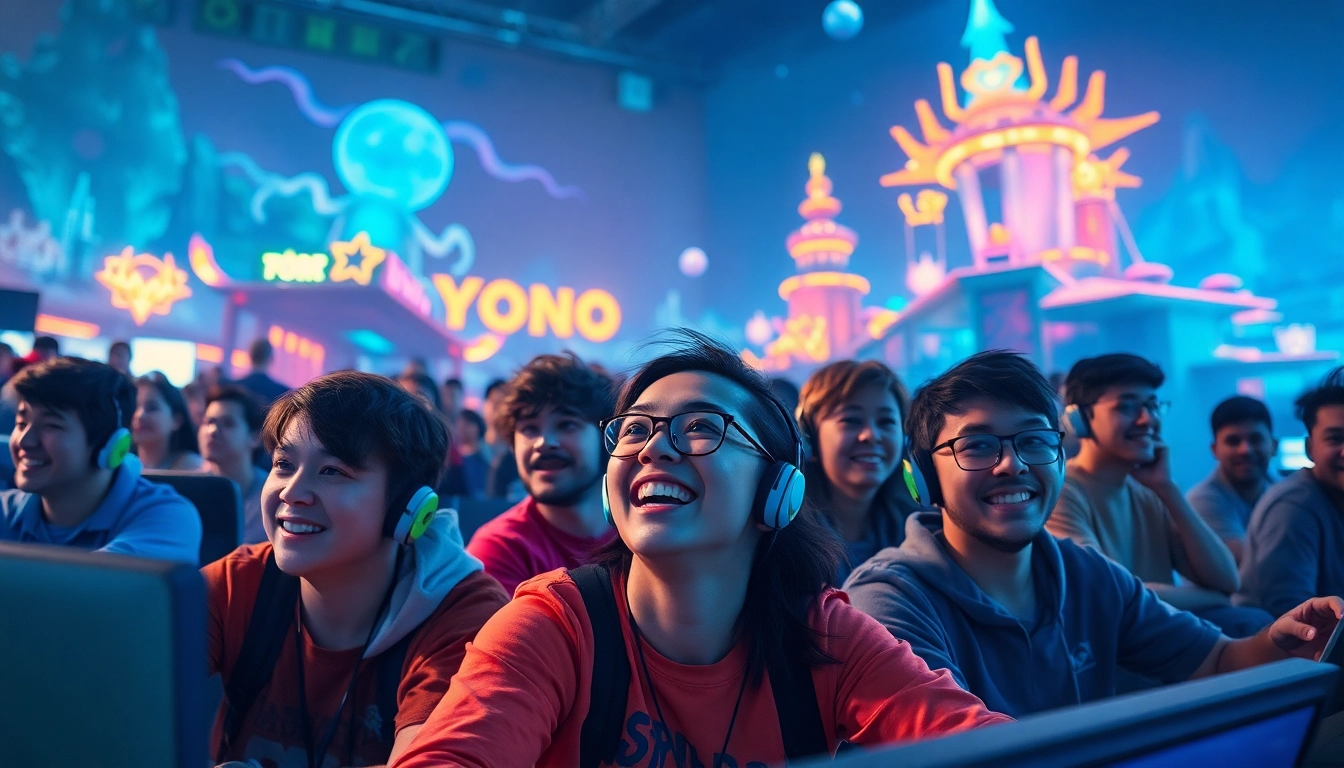 Players immersed in the exciting yono game with vibrant visuals in a fantasy environment.