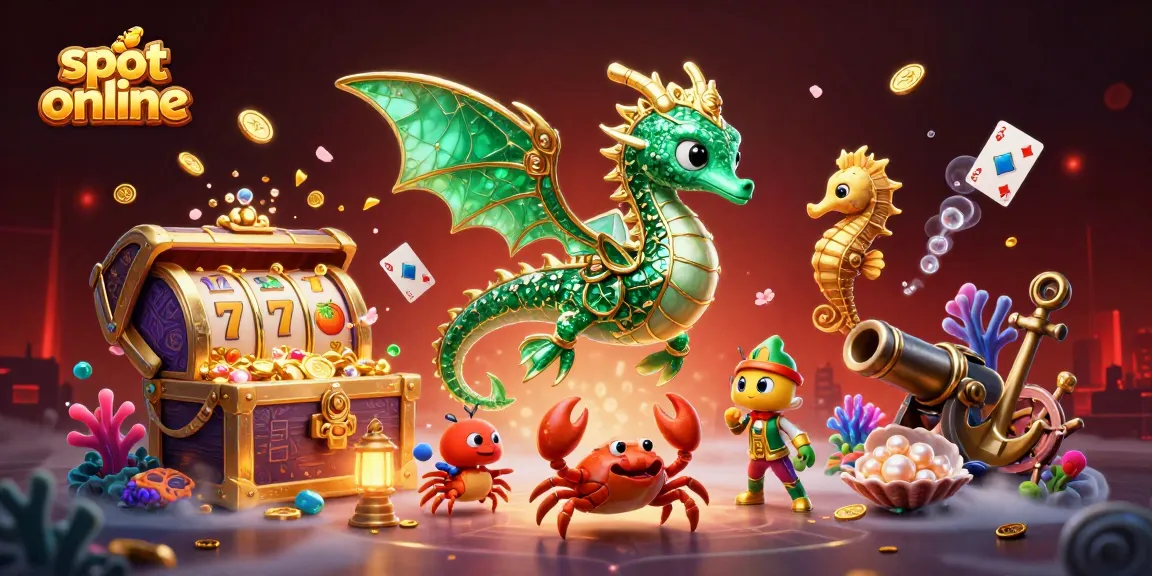 Immerse in slot online magic with vibrant treasure and animated casino elements in this 3D scene.