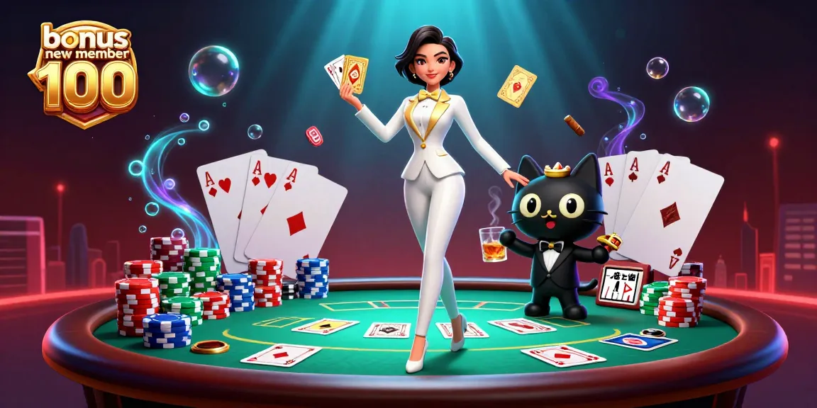 Experience thrilling gameplay with bonus new member 100 featuring glamorous casino elements in action.