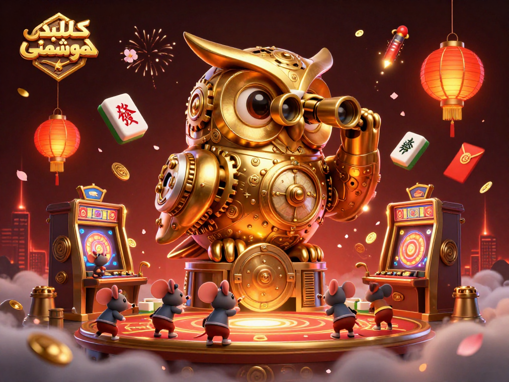 Engage with the exciting world of کلید لمسی هوشمند, where a golden owl scans a vibrant casino floor.