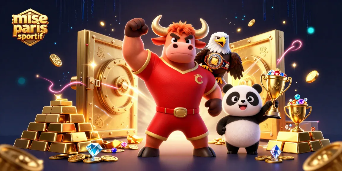 Pariez sur "mise paris sportif" avec des personnages d'animation dynamique dans un décor de casino lumineux.