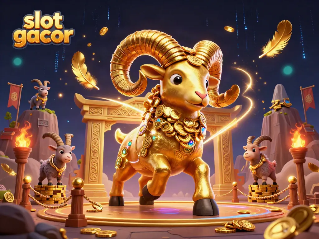 Slot gacor menarik perhatian pemain dengan ilustrasi kasino yang kaya detail.