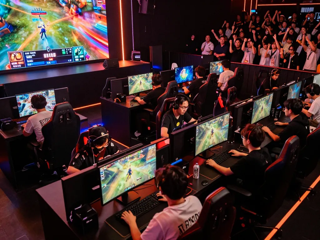 KPK100 gamers engage in intense esports tournament, showcasing thrilling gameplay and vibrant community.