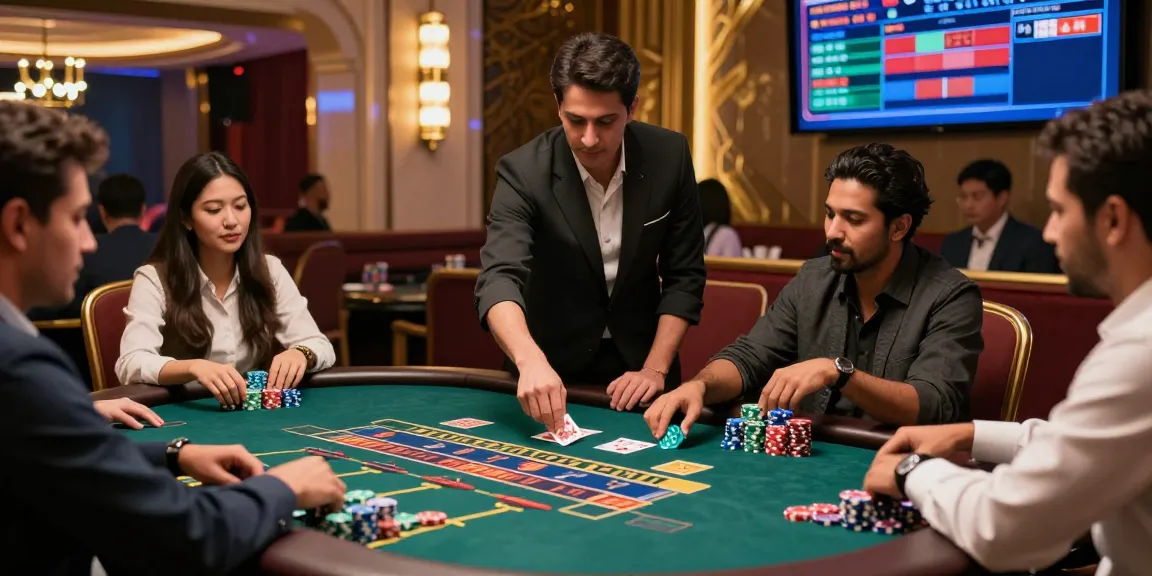 Exciting Andar Bahar casino game with players placing bets and a dealer flipping cards