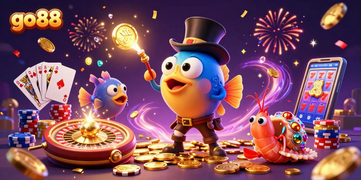 Spin to win with go 88: vibrant 3D casino illustration showcasing a thrilling gaming experience.