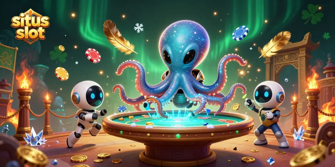Experience thrilling situs slot action with an alien octopus running a holographic poker setup