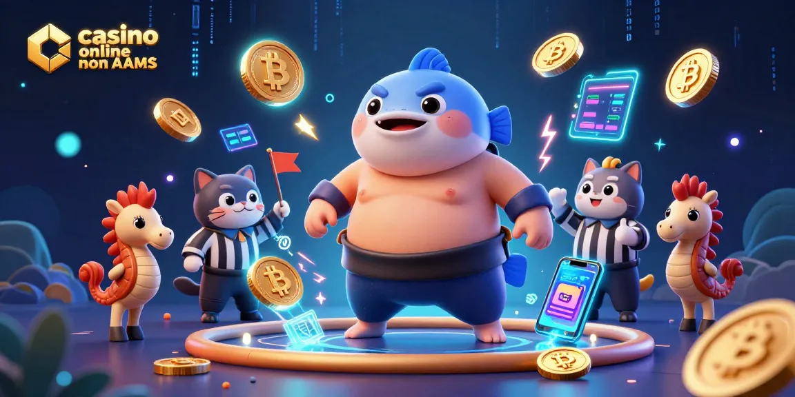 Interagisci con un vivace casinò online non AAMS che presenta una scena di gioco subacquea animata.
