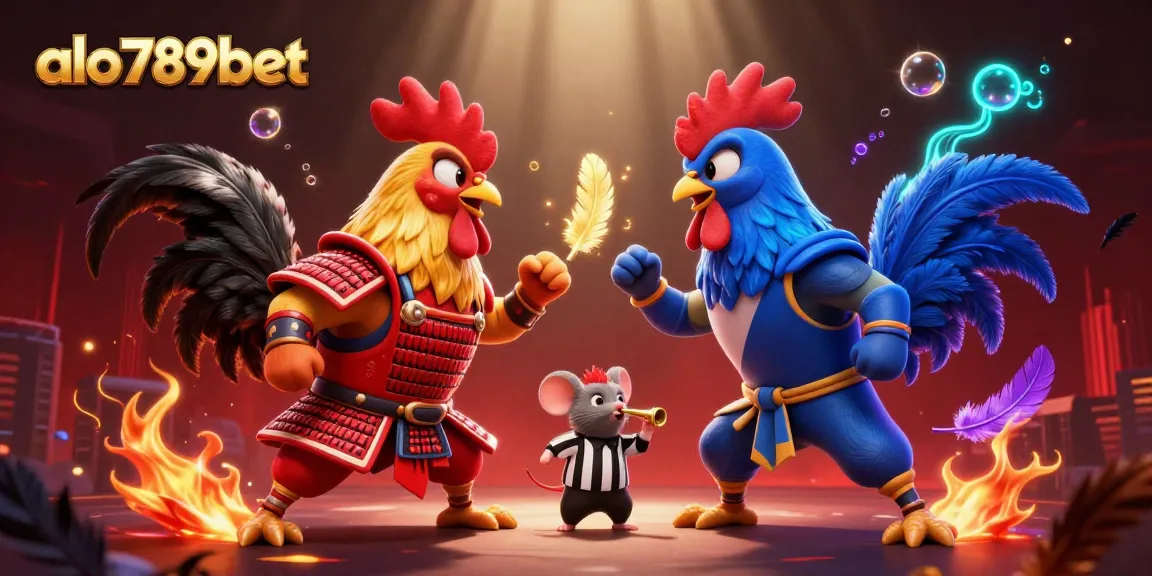 Engage in thrilling cockfighting at alo789bet with vibrant roosters in action.