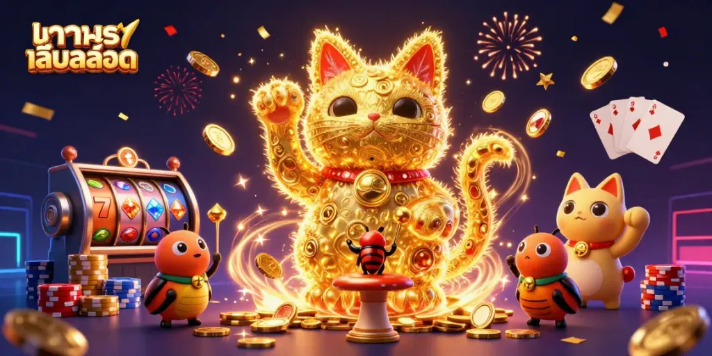ลองเล่นสล็อตในรูปแบบ 3D ที่น่าตื่นเต้น พร้อมสัญลักษณ์คาสิโนมากมาย