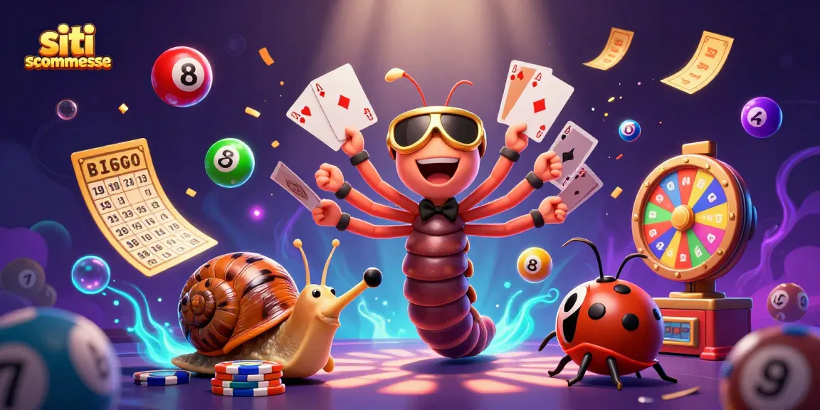 Giocare sui siti scommesse con un millipede dealer, un'escrescente pila di chip e palle colorate.
