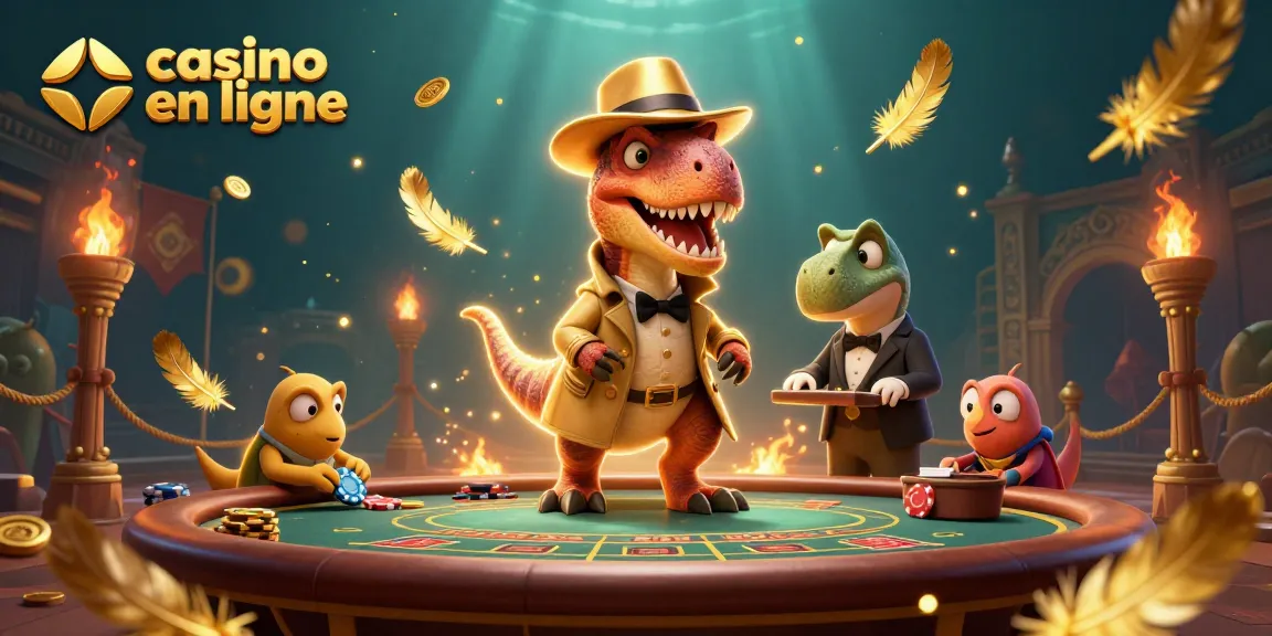 Le casino en ligne offre un scénario palpitant avec un velociraptor et un professeur de jeu dans une ambiance dynamique.