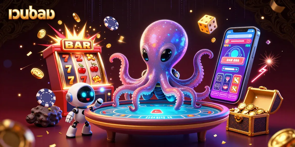 Experience thrilling sports betting excitement with เว็บบอล in a vibrant casino setting featuring an alien octopus, jackpot slot machines, and dynamic gaming elements.
