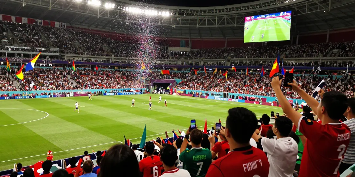 Prediksi piala dunia 2026 di stadion penuh penonton merayakan momen pertandingan yang mendebarkan.