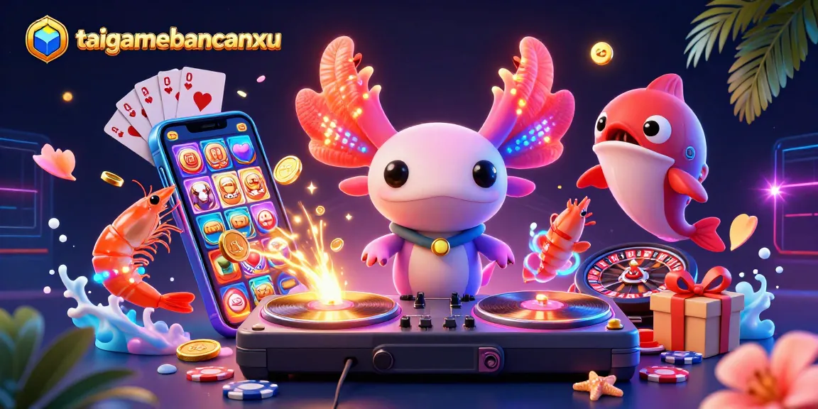 Engage with taigamebancaanxu at a vibrant underwater casino party with animated characters and gaming elements.