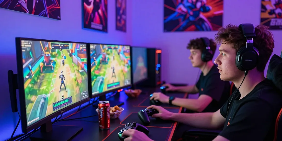 Pengalaman bermain game di https://levitraps.com dengan gamer antusias di ruang permainan yang ceria.