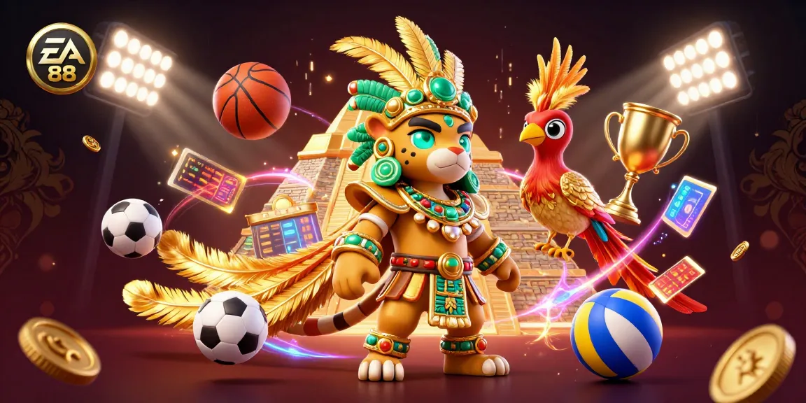 Experience the thrill of EA 88 as the Mayan jaguar priest explores a vibrant casino landscape.