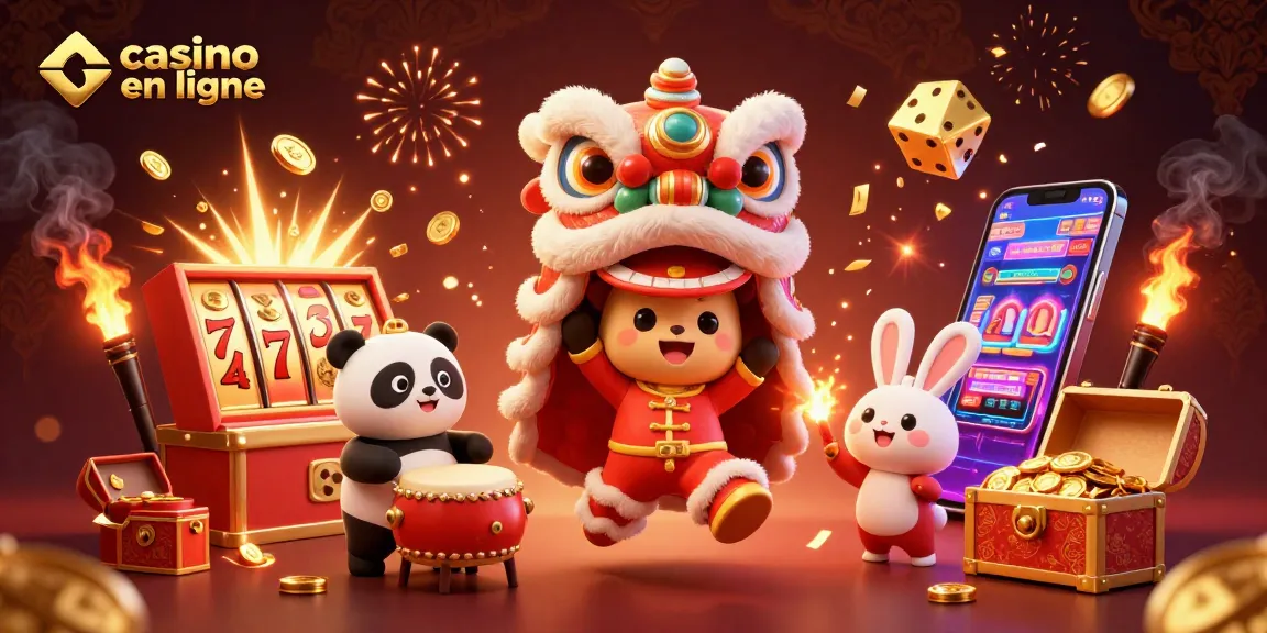 Jouer au casino en ligne avec un lion dansant, un panda et un lapin décoratif