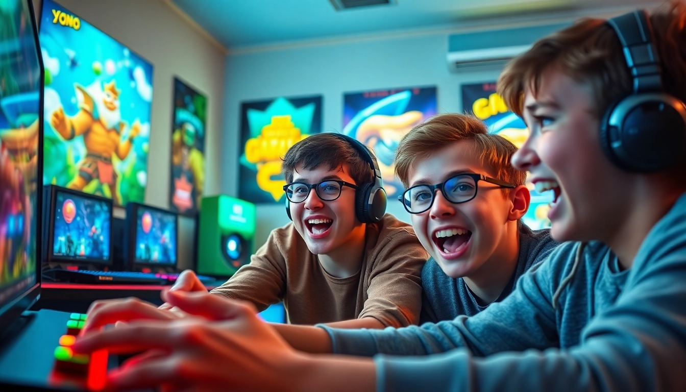 Young gamers experiencing the excitement of yono game in an engaging atmosphere.