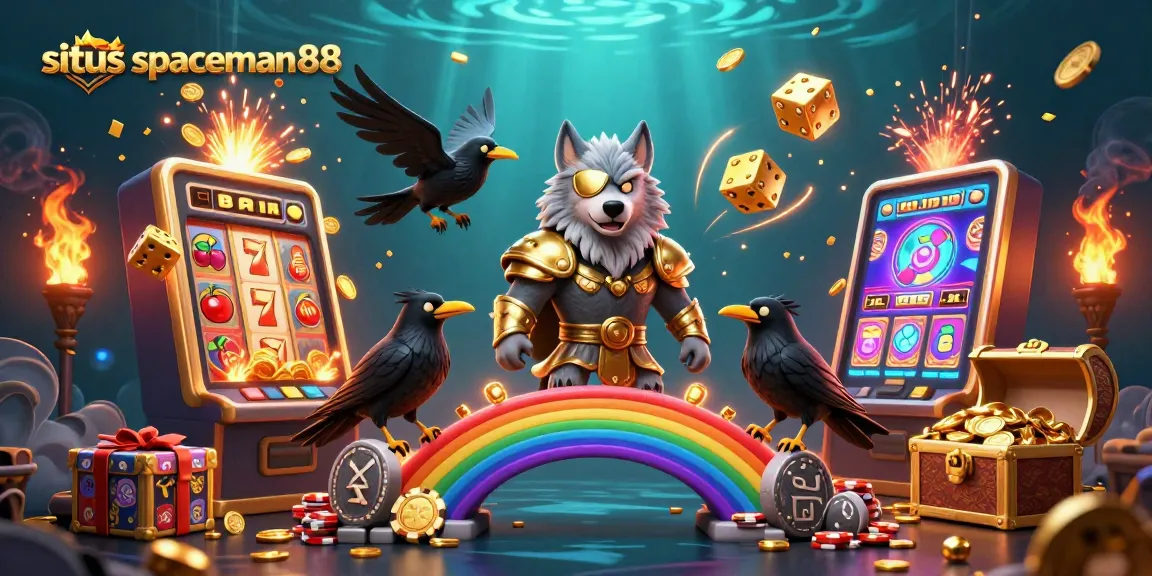 Experience the thrilling games at situs spaceman88 with a stunning slot machine bursting with coins and action.
