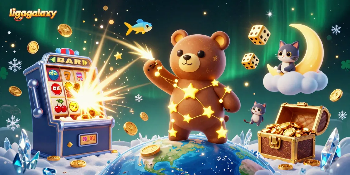 Menangkan slot jackpot di ligagalaxy dengan beruang bintang dan emoji keberuntungan.