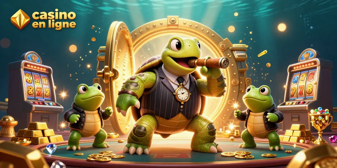 Casino en ligne : un monstre marin en costume entouré de trésors et lumières scintillantes.